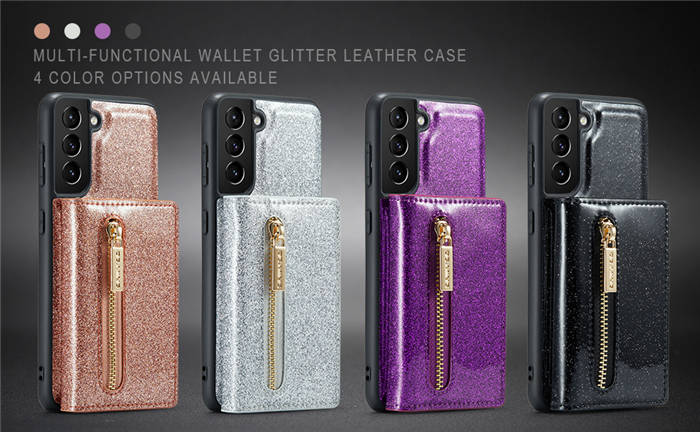 DG.MING Samsung Galaxy S21 FE Magnetic 2 in 1 Wallet Case