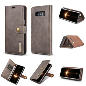 DG.MING Samsung Galaxy Note 8 Wallet Magnetic Split Leather Case Gray