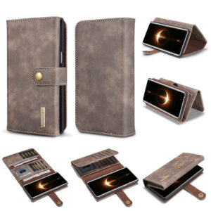 DG.MING Samsung Galaxy Note 8 Wallet Stand Split Leather Case Gray