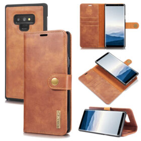 DG.MING Samsung Galaxy Note 9 Wallet Magnetic Split Leather Case Brown