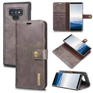 DG.MING Samsung Galaxy Note 9 Wallet Magnetic Split Leather Case Gray