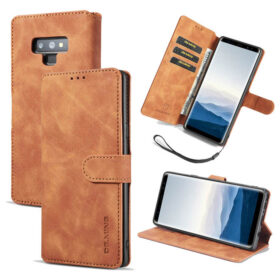 DG.MING Samsung Galaxy Note 9 Wallet Stand Magnetic Case Brown