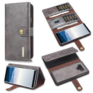 DG.MING Samsung Galaxy Note 9 Wallet Stand Split Leather Case Gray