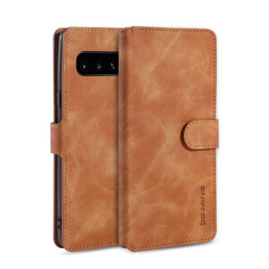 DG.MING Samsung Galaxy S10 5G Wallet Stand Magnetic Case Brown