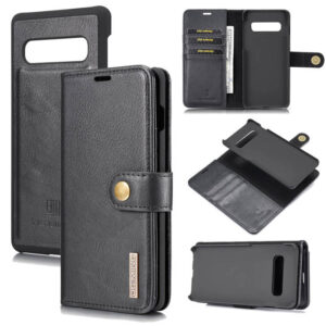 DG.MING Samsung Galaxy S10 Wallet Magnetic Split Leather Case Black
