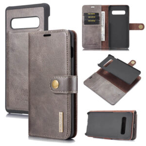 DG.MING Samsung Galaxy S10 Wallet Magnetic Split Leather Case Gray