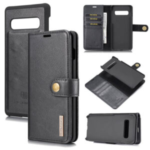 DG.MING Samsung Galaxy S10 Plus Wallet Magnetic Split Leather Case Black