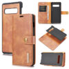 DG.MING Samsung Galaxy S10 Plus Wallet Magnetic Split Leather Case Brown