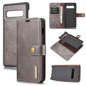 DG.MING Samsung Galaxy S10 Plus Wallet Magnetic Split Leather Case Gray
