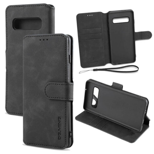 DG.MING Samsung Galaxy S10 Plus Wallet Stand Magnetic Case Black