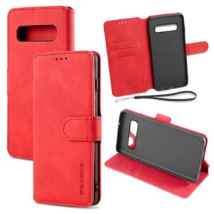 DG.MING Samsung Galaxy S10 Plus Wallet Stand Magnetic Case Red