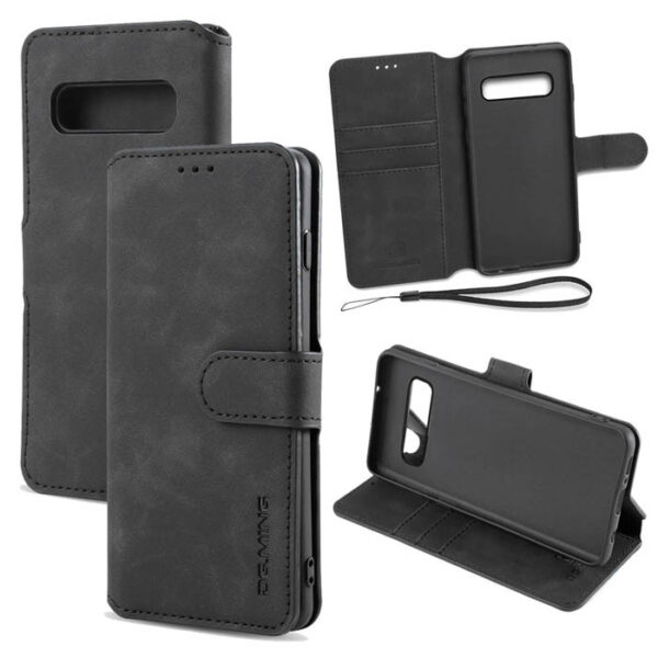 DG.MING Samsung Galaxy S10 Wallet Stand Magnetic Case Black