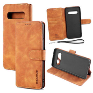 DG.MING Samsung Galaxy S10 Wallet Stand Magnetic Case Brown