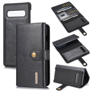 DG.MING Samsung Galaxy S10 Wallet Stand Split Leather Case Black