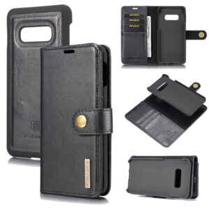 DG.MING Samsung Galaxy S10e Wallet Magnetic Split Leather Case Black