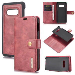 DG.MING Samsung Galaxy S10e Wallet Magnetic Split Leather Case Red