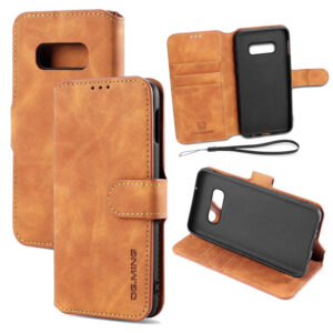 DG.MING Samsung Galaxy S10e Wallet Stand Magnetic Case Brown