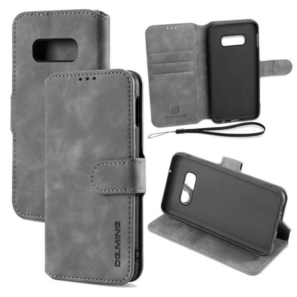 DG.MING Samsung Galaxy S10e Wallet Stand Magnetic Case Gray