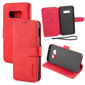 DG.MING Samsung Galaxy S10e Wallet Stand Magnetic Case Red