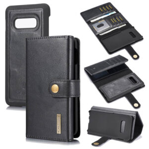 DG.MING Samsung Galaxy S10e Wallet Stand Split Leather Case Black