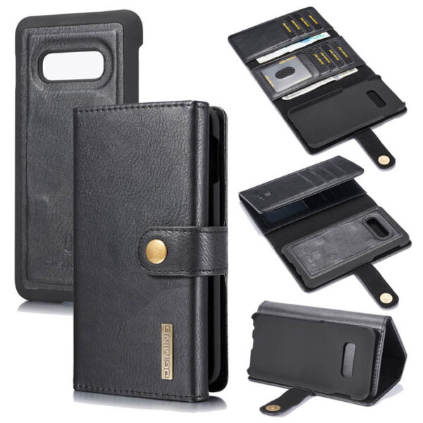 DG.MING Samsung Galaxy S10e Wallet Stand Split Leather Case Black