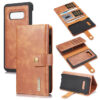DG.MING Samsung Galaxy S10e Wallet Stand Split Leather Case Brown