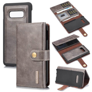 DG.MING Samsung Galaxy S10e Wallet Stand Split Leather Case Gray