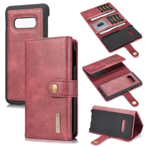 DG.MING Samsung Galaxy S10e Wallet Stand Split Leather Case Red