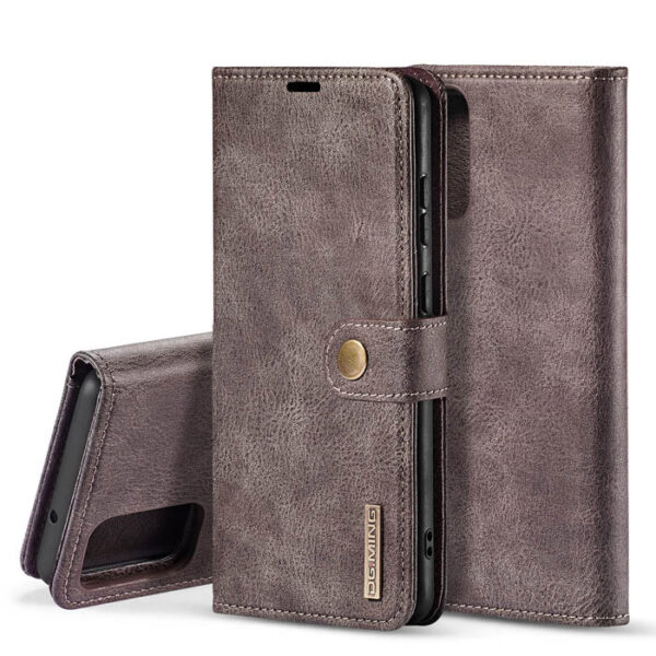 DG.MING Samsung Galaxy S20 Ultra Wallet Magnetic Split Leather Case Gray