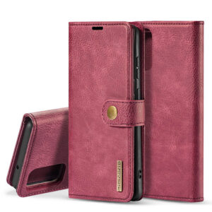 DG.MING Samsung Galaxy S20 Ultra Wallet Magnetic Split Leather Case Red