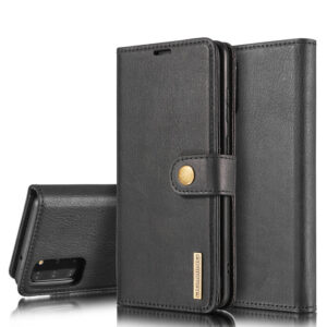 DG.MING Samsung Galaxy S20 Plus Wallet Magnetic Split Leather Case Black