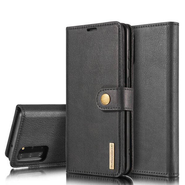 DG.MING Samsung Galaxy S20 Plus Wallet Magnetic Split Leather Case Black