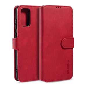 DG.MING Samsung Galaxy S20 Wallet PU Leather Case Red
