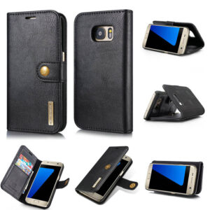 DG.MING Samsung Galaxy S7 Wallet Magnetic Split Leather Case Black