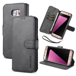 DG.MING Samsung Galaxy S7 Edge Wallet Stand Magnetic Case Black