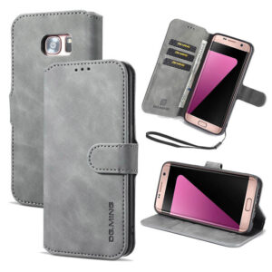 DG.MING Samsung Galaxy S7 Edge Wallet Stand Magnetic Case Gray