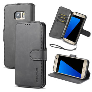 DG.MING Samsung Galaxy S7 Wallet Stand Magnetic Case Black