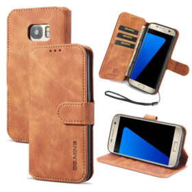 DG.MING Samsung Galaxy S7 Wallet Stand Magnetic Case Brown