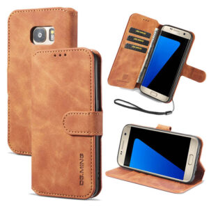 DG.MING Samsung Galaxy S7 Wallet Stand Magnetic Case Brown