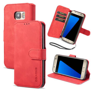 DG.MING Samsung Galaxy S7 Wallet Stand Magnetic Case Red