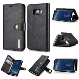 DG.MING Samsung Galaxy S8 Wallet Magnetic Split Leather Case Black