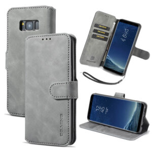 DG.MING Samsung Galaxy S8 Wallet Stand Magnetic Case Gray