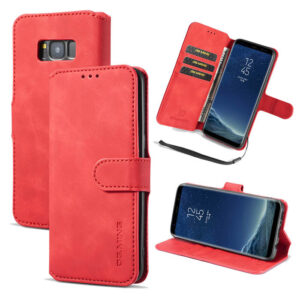 DG.MING Samsung Galaxy S8 Wallet Stand Magnetic Case Red