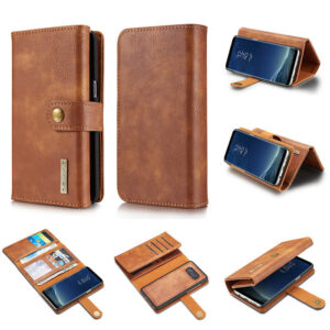 DG.MING Samsung Galaxy S8 Wallet Stand Split Leather Case Brown