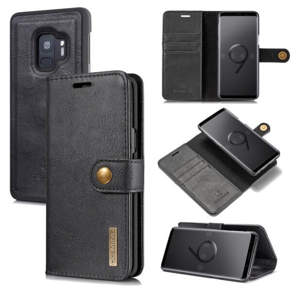DG.MING Samsung Galaxy S9 Wallet Magnetic Case Black
