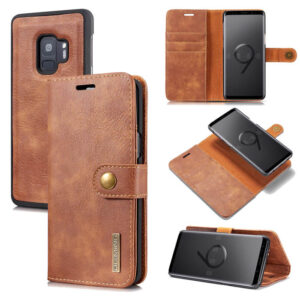 DG.MING Samsung Galaxy S9 Wallet Magnetic Case Brown