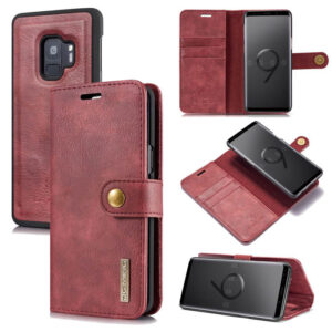 DG.MING Samsung Galaxy S9 Wallet Magnetic Case Red