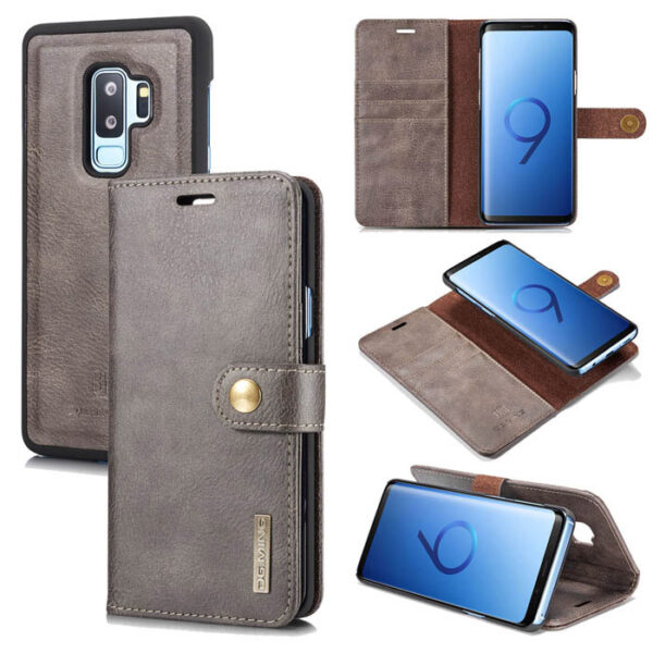DG.MING Samsung Galaxy S9 Plus Wallet Magnetic Case Gray