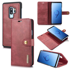 DG.MING Samsung Galaxy S9 Plus Wallet Magnetic Case Red