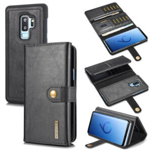 DG.MING Samsung Galaxy S9 Plus Wallet Stand Split Leather Case Black